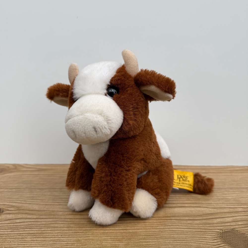 24k Polar Puff Special Effects “Tammie” Brown Cow Stuffed Animal Plush Vtg 1992